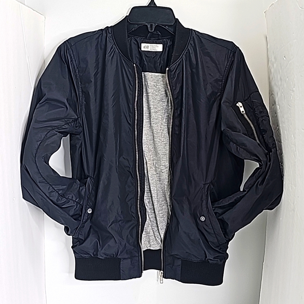 H&M Bomber Jacket Unisex Girls and Boys, 13-14Y, Black - Picture 4 of 10